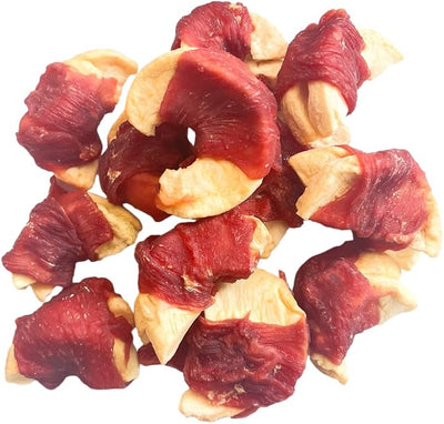 Hubert Pet Duck Wrapped Apple Bites Dog Treats, Grain Free, Low Fat, 2.5 lb