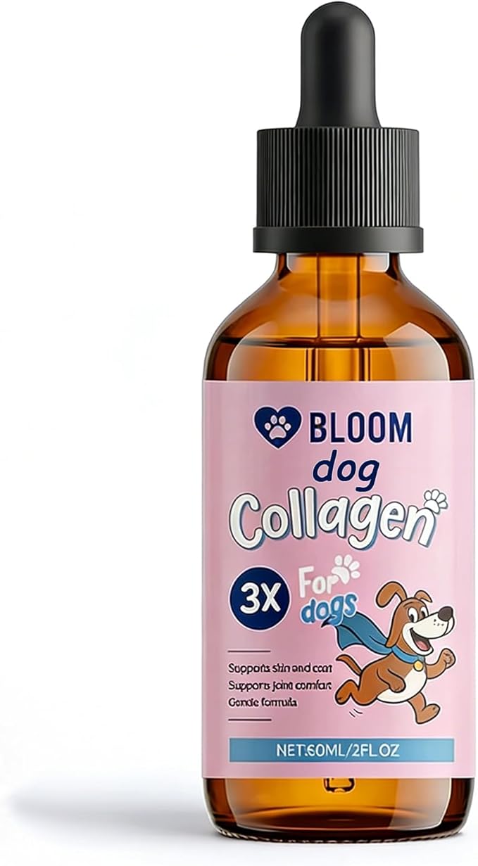 Bloom Collagen for Dogs, Bloom Triple Collagen for Dogs, Gentle Formula, Supports Skin and Coat, Joint Comfort, 60ml (1pc)