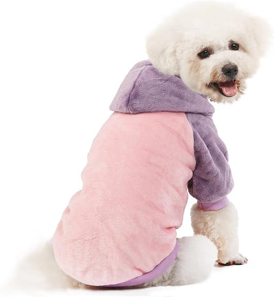 FabriCastle Dog Hooded Sweater, Dog Clothes for XXS XS Small Dogs Girl & Cats, Soft and Warm Pet Coat, Winter Pet Jacket, Doggy Apparel Costumes, Puppy Outfits Snap On Hoodies (Pink Body, X-Small)