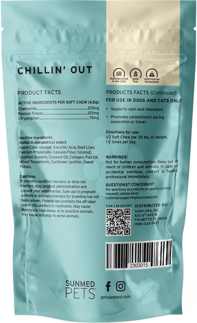 Hemp Calming Chews for Dogs By Sunmed | Relaxation & Anxiety Relief Dog Calming Treats | Stress Relief Dog Products for Small and Large Pups | Pet Travel Essentials - 40 Count