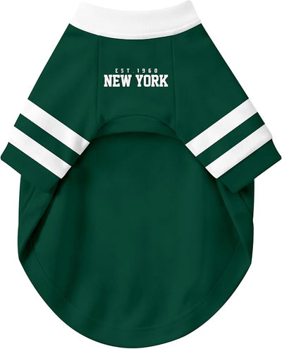 New York J Dog Clothes Jersey Style Personalized Pet T Shirt with Custom Name Number for Small Medium Large Dogs