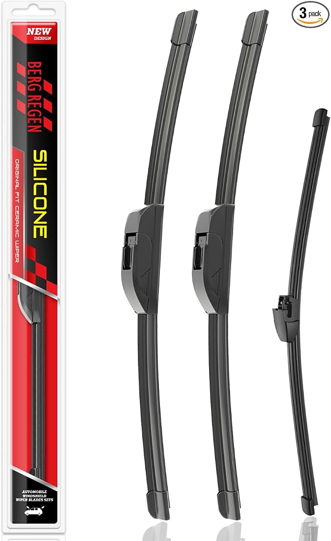 BERG REGEN Silicone Windshield Wiper Blades Replacement for Ford Expedition 2023-2018/ Lincoln Navigator 22-18 Windshield Wipers (Pack Of 3) Automotive Replacement Wiper Blades - 22"/21"/11"