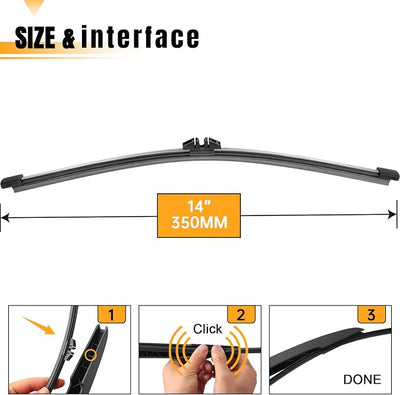 AUTOBOO 14 Inch Rear Wiper Blade Replacement for BMW X5 2025-2019 Volvo V70 2010-2008 V90 2021-2017 XC40 2022-2019 XC70 2016-2008 -OE BACK Wiper Blade 14" (Pack of 1)