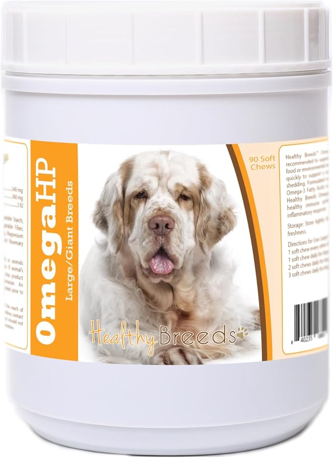 Clumber Spaniel Omega HP Fatty Acid Skin and Coat Support Soft Chews 90 Count
