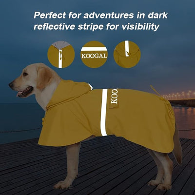Pet Large Dog Raincoat Apparel Poncho Waterproof for Medium Large Sized for Dog Raincoat Clothes (Yellow, 6XL)