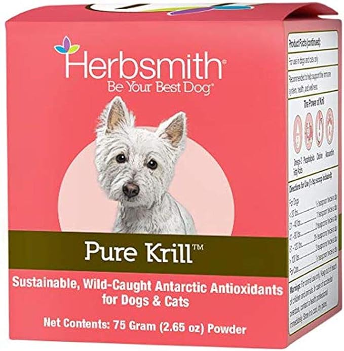Pure Krill - Wild-Caught Antarctic Krill - Just 1 Ingredient - Astaxanthin for Dogs - Ready-to-Use Omega 3s – Alternative to Krill Oil for Dogs - 75g