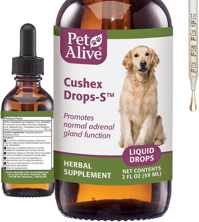 Cushex Drops-S, Adrenal Gland Balance Herbal Pet Supplement, 2fl oz., 59ML