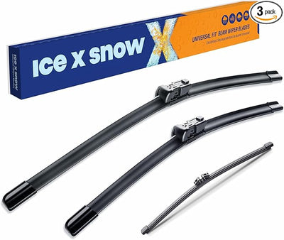 ICEXSNOW® Silicone Windshield Wiper Blades Replacement for 2018-2022 Ford EcoSport (Pack of 3) Automotive Replacement Windshield Wiper Blades,OEM Original Replacement 26"+24"+11"(A283H)