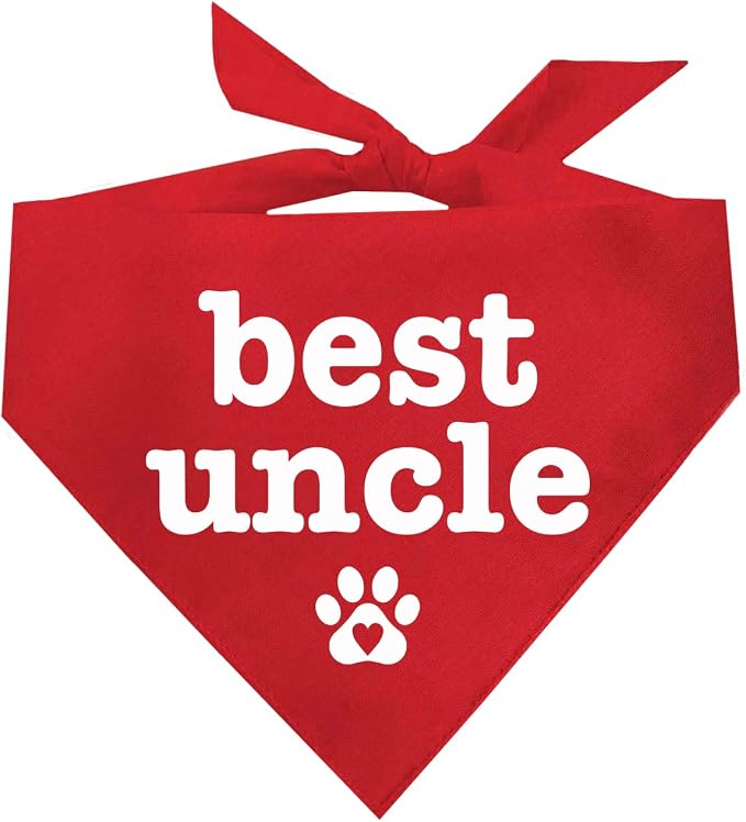 Best Uncle Father's Day, Valentine's Day, Birthday Dog Bandana (Red, OS 588)