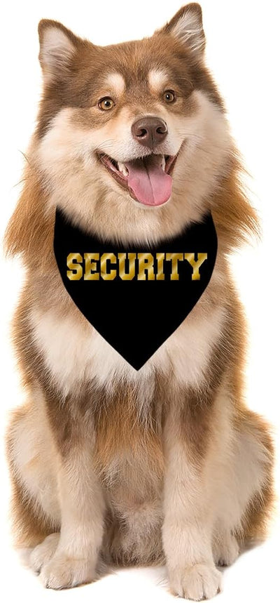 Security Dog Bandana, Black Gold Pet Dog Scarf Accessories, Pet Dogs Triangle Scarf, Dogs Bandana for Small Medium, Gifts for Pets Lovers, Suitable for Pets Boy Girls