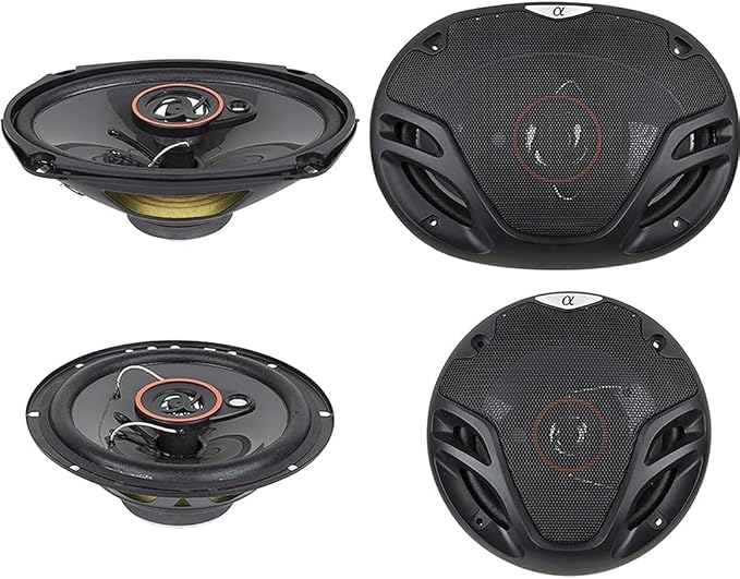 Alphasonik AS2629P Loudspeakers Pair of 6.5" 350W Max 3-Way Speakers Plus 6X9 500W Max 3-Way Car Audio Coaxial Speakers 4 Ohms Premium Quality Audio Door Speakers for Car or Truck Stereo Sound System