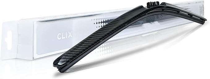 Clix Wipers - 16" Black Carbon Fiber Automotive Replacement Wiper Blade (Pack of 1) Universal Clip On All-Weather Flex Frame Windshield Wiper