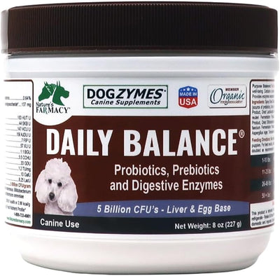 Dogzymes Probiotic Daily Balance - Supplies Nutritional Support and Live microorganisms for intestinal Well-Being as Well as enzymes for Proper Digestion. (8 Ounce)