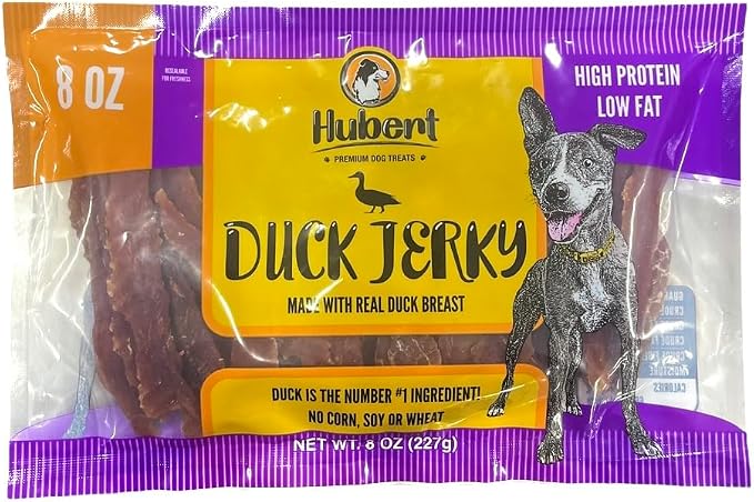 Pet Duck Jerky Dog Treats, Grain Free, High Protein, Low Fat, 8 oz