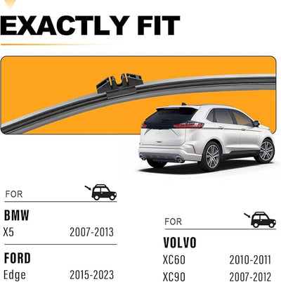 AUTOBOO 15 Inch Rear Windshield Wiper Blade Replacement for Ford Edge 2015-2023,BMW X5 2007-2013, Volvo XC90 2016-2023 -Original Factory Quality OE:FT4Z17526A 31349857 (Pack of 1)