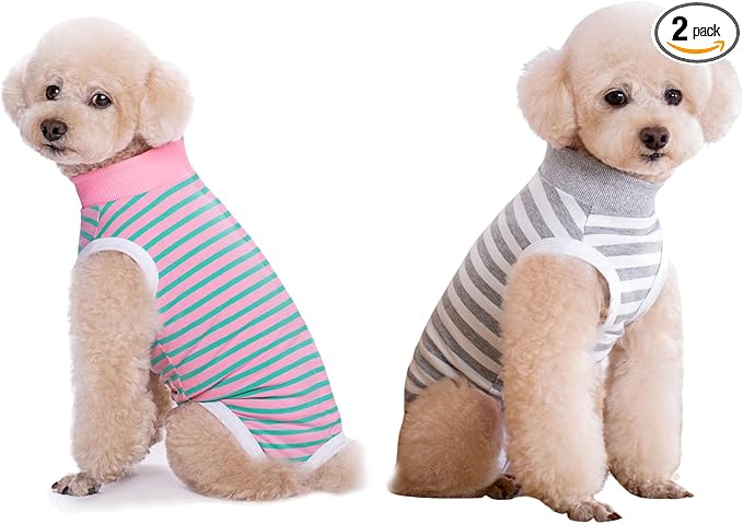 2 Packs Pet Dog Recovery Onesie Suit for Dogs Cats After Surgery,Dog Abdominal Wounds Bandages Cone E-Collar Alternative. (Grey, XXL)