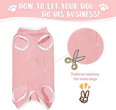 Dog's Recovery Suit Post Surgery Shirt for Puppy, Small Dog Surgical Recovery Suit for Female Male Dogs, Dog Onesie Protect Surgical Wound(Pink-s)