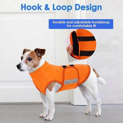 MIGOHI Dog Anxiety Relief Coat,Comfort Anxiety Vest for Dogs,Adjustable Dog Anxiety Calming Wrap for Fireworks,Thunderstorms,Travel, Separation, Anxiety Jacket for Large Dogs, XL,Orange