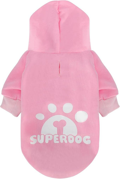Dog Hoodie with Leash Hole, Pet Clothes Puppy Sweatshirt Dog Pullover Stylish Cat Apparel for Small Medium Dogs and Cats (Pink, X-Large)