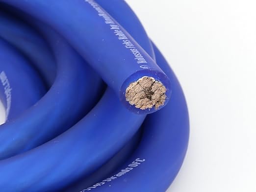 KnuKonceptz Kolossus Flex Kable OFC 0 Gauge Power Wire Copper Cable Blue (25 ft) 1/0 AWG