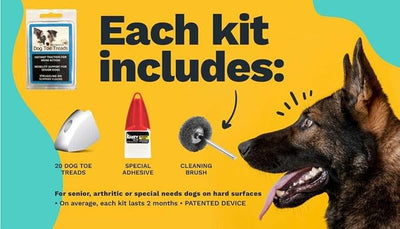 TAKTIKAL Dr. McHenry's Dog Toe Treads, Set of 24, Adhesive, Cleaning Brush, Increased Traction, Dog Mobility Support, X-Large Kit- Weight: 60-150 lbs. Net Weight 1.6 oz. | w/Adhesive & Cleaning Brush, Increased Traction & Stability on Slippery Floors, ...