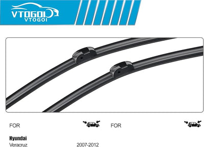 OEM Windshield Wiper Blades Replacement for Hyundai Veracruz 2007 2008 2009 2010 2011 2012, All Weather Original Factory Quality Front & Rear Wipers Set 24"+20"+14" (Pack of 3)