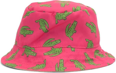 THE WORTHY DOG Alligators Bucket Hat for Dogs – Lightweight Pet Sun Hat with Adjustable Chin Strap, Soft Brim & Bright Colors -Pink, Large