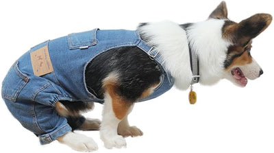 Dog Denim Jumpsuit Overalls, Dog Jeans Overalls Clothes, Puppy Costumes for Small Medium Dogs Cat (XX-Large)