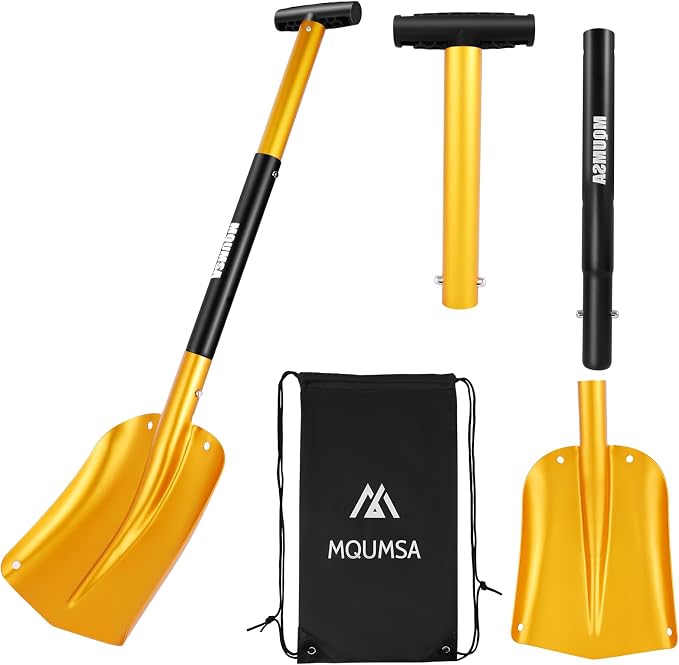 KAMINUO Portable Colorful Telescopic Aluminum Car Adjustable Extended Edition Snow Shovel (Golden)