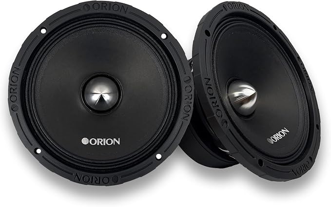 Orion XTR XTX852 High Efficiency 8” Mid-Range Bullet Loudspeakers, 1600W Max Power, 400W RMS, 2 Ohm, 2” Voice Coil - Pro Car Audio Stereo, Midrange Speakers (Pair)