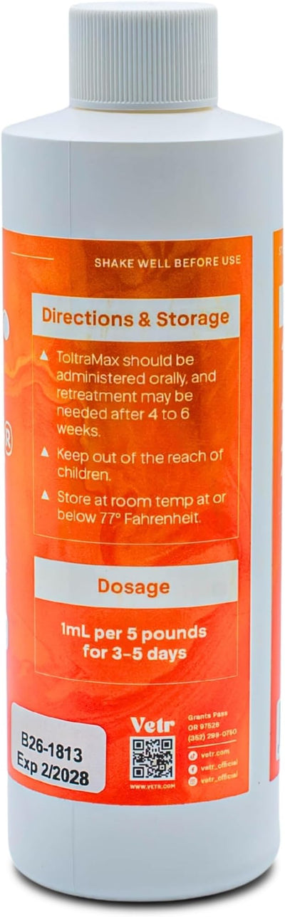 Toltrazuril 5.0% for Horses, Dogs, Cats, 240mL/8 Ounce, for Non-Food Chain Animals, Alfalfa
