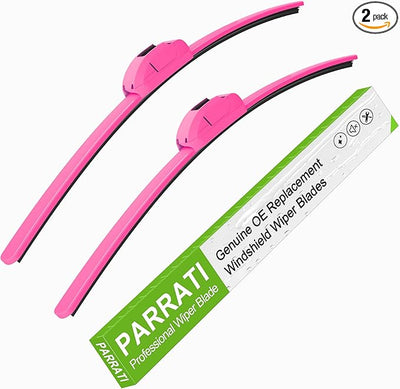 OEM QUALITY 20" + 20" PARRATI Premium All-Season Hot Pink Windshield Wiper Blades (Set of 2)