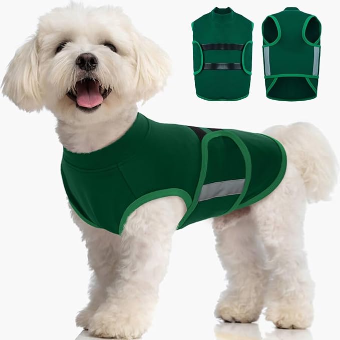 Dog Anxiety Relief Coat,Comfort Anxiety Vest for Dogs,Adjustable Dog Anxiety Calming Wrap for Fireworks,Thunderstorm,Travel,Separation,Anxiety Jacket for Small Dogs,S,Green