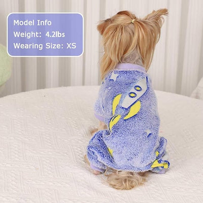 Sebaoyu Dog Pajamas for Small Dogs, Glow in Dark Tie Dye Unicorn Sweater, Super Soft Velvet Material Chihuahua Yorkie Tiny Clothes Outfits(XXX-Small,Rocket)