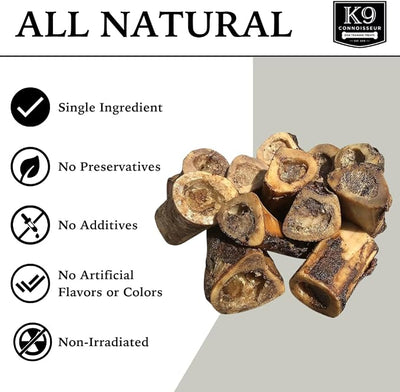 K9 Connoisseur Beef Marrow Dog Bones Long Lasting for Aggressive Chewers - USA Made Single Ingredient Dynamo Bone for Small and Medium Dogs Upto 50 Pounds - 12 Pack