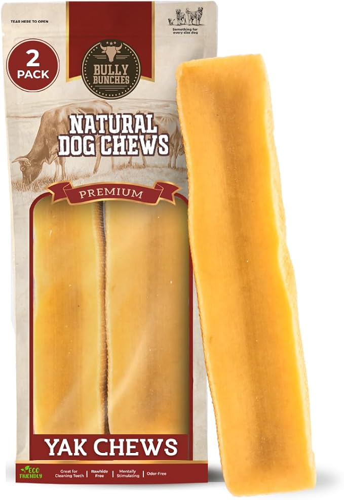 Mega Authentic Yak Cheese Himalayan Chews for Giant Dogs & Super Aggressive Chewers - All Natural Dog Treat Dental Chews, Made with Real Yak Milk - Lactose & Rawhide Free (2 PK)