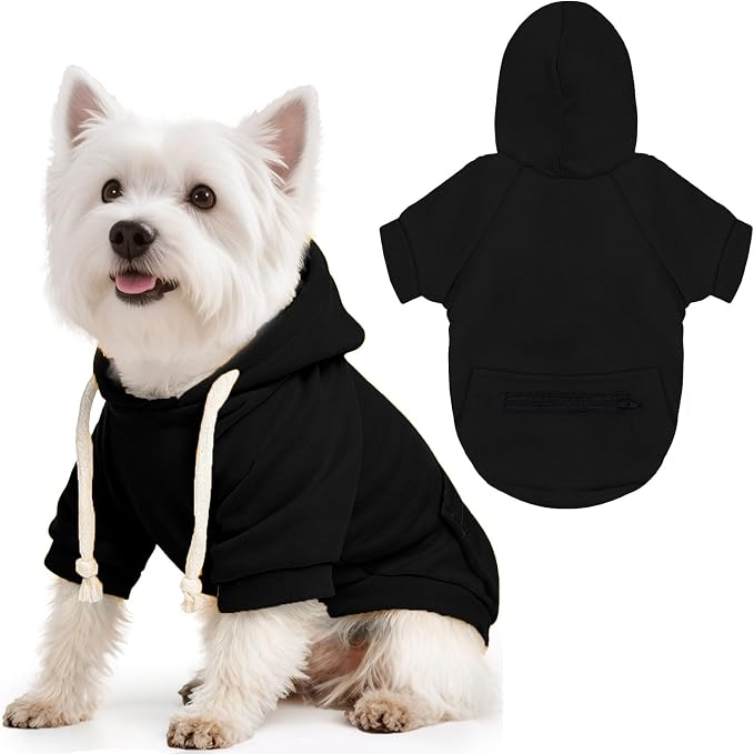 Basic Dog Hoodie Sweaters for Small Medium Large Dogs Cats Puppy Clothes Soft Warm Fleece Dog Hoodies Sweatshirt with Small Pockets Fall Winter Chihuahua Dachshund Golden Retriever Outfits