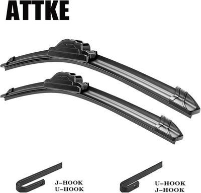 ATTKE OEM Quality Front Windscreen Wiper Blades for Hyundai Santa Fe 2013-2018/Nissan Rogue 2008-2013/Toyota Yaris 2007-2011 (26″+14″ Front Windshield Wiper Blade Set)