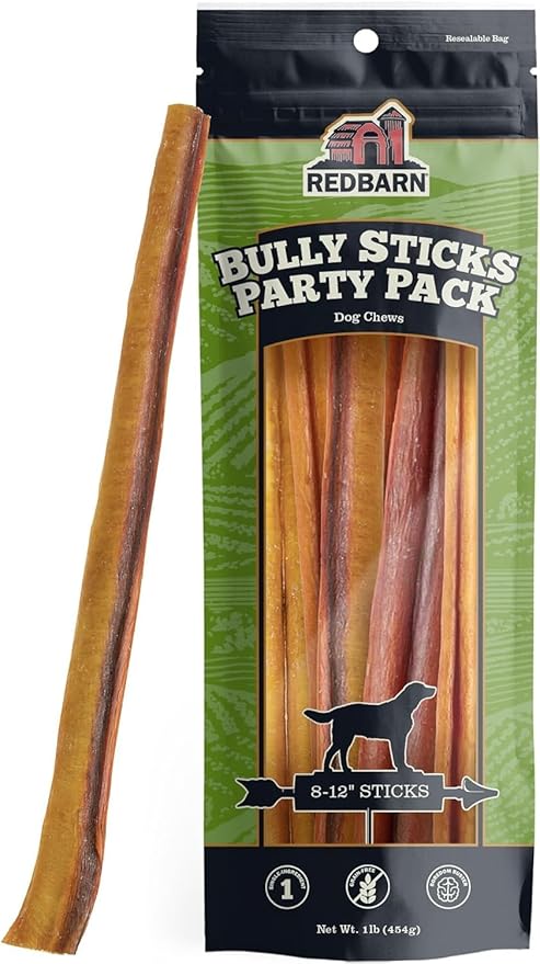 Pet Products All Natural 8"-12" Bully Sticks for Medium/Large Dogs - Healthy Long Lasting Chews Variety Party Pack - 100% Beef Single Ingredient Low Odor Rawhide Free - 1lb