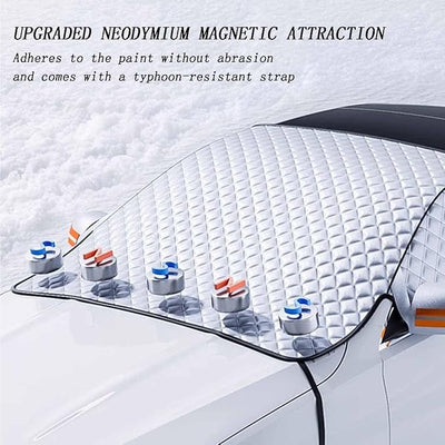 Car Windshield Cover for Kia K4 2025, Winter Magnetic Windshield Frost Cover with Side Window and Rearview Mirror Protector