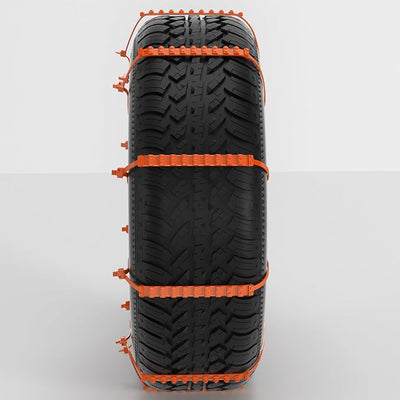 Topteng 40Pcs Emergency Snow Tire Chains Anti-Skid Traction Belts for Car SUV Truck – Universal Fit for 6.9–11.6 Inch Tires – Nylon Winter Road Grip Straps for Ice Mud Sand, Zip Tie Tire Chains