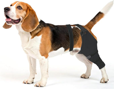Dog Rear Leg Sleeve to Stop Licking, Hind Leg Protector After TPLO Recovery, ACL Surgery, Wounds or Skin Issues, Soft Breathable Comfortable Cover for Large Medium Small Dogs, M,Left, Black