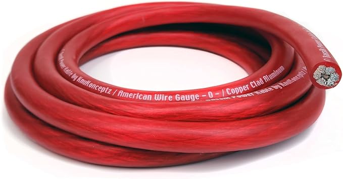 Bassik 1/0 Gauge AWG Primary Automotive Battery Power/Ground Wire Cable - Red 30 Feet