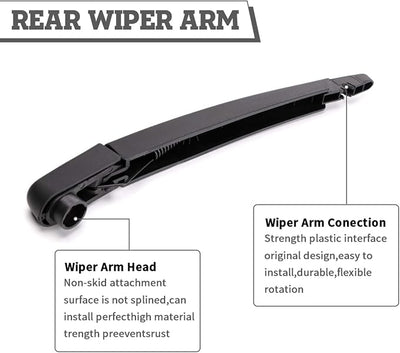Rear Wiper Arm & Blade Kit,Exact-Fit Replacement for 2014-2020 Nissan Rogue,2013-2019 Pathfinder,OEM-Style Fit,Easy Install in Minutes,Complete Hardware Included (Cap/Nut),Streak-Free Wipe