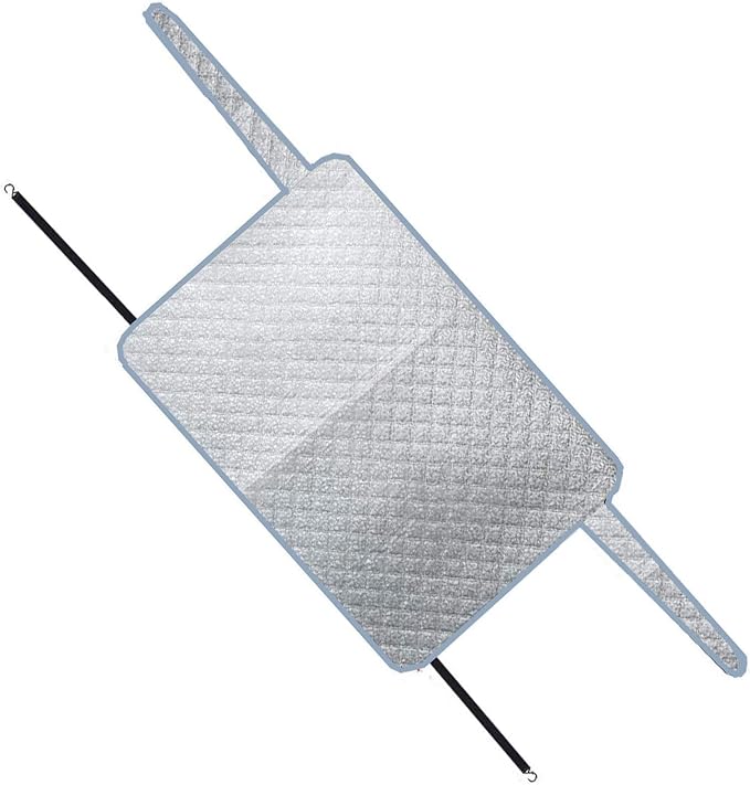 Rear Window Snow Cover - 2 Layered Aluminum Foil All Weather Sun Block | Car Winter Windshield Cover Hook Invisible Magnet Frost Protection Ice Rain Winter Debris for SUV Cars