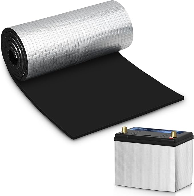 Car Battery Blanket, Battery Wrap, Self-Adhesive Battery Insulation Cover for RV, Vehicle, Truck Batteries for Cold Weather Preserve Against Radiant Heat, Acid Neutralisation, 40"x7"(5mm)