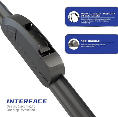 OEM QUALITY 26" + 19" Premium All-Seasons Stable And Quiet Windshield Wiper Blades(Set of 2)