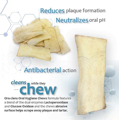 Oral Hygiene Chews for Large Dogs – Enzymatic Dental Treats for Daily Oral Care, Helps Clean Teeth & Freshen Breath, Supports Plaque & Tartar Control – 30 Chews (3 Pack)