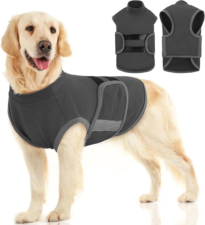 Breathable Dog Anxiety Calming Vest,Dog Firework Anxiety Relief Vest,Dogs Stress and Anxiety Relief Coat,Anxiety Vest for Large Dogs,XL,Gray