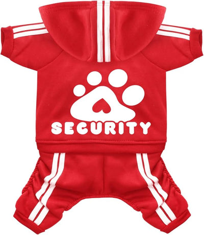 Dog Hoodie Security Clothes 4 Legs Jumpsuit Sweatshirt Hoodies Soft & Warm Dog Outfit Pullover Dog Winter Clothes Sweater for Small Medium Large Dogs Cats (Red, X-Large)